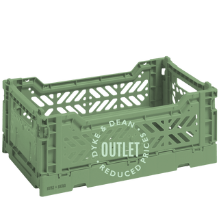 SMALL STACKING CRATE ALMOND GREEN OUTLET - DYKE & DEAN