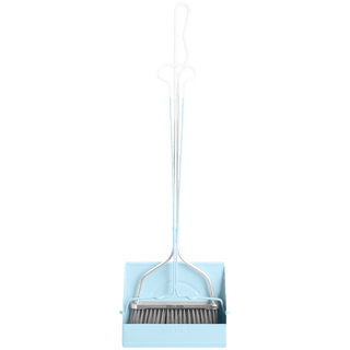 SMILEY DUST BROOM SET LONG HANDLE BLUE - DYKE & DEAN