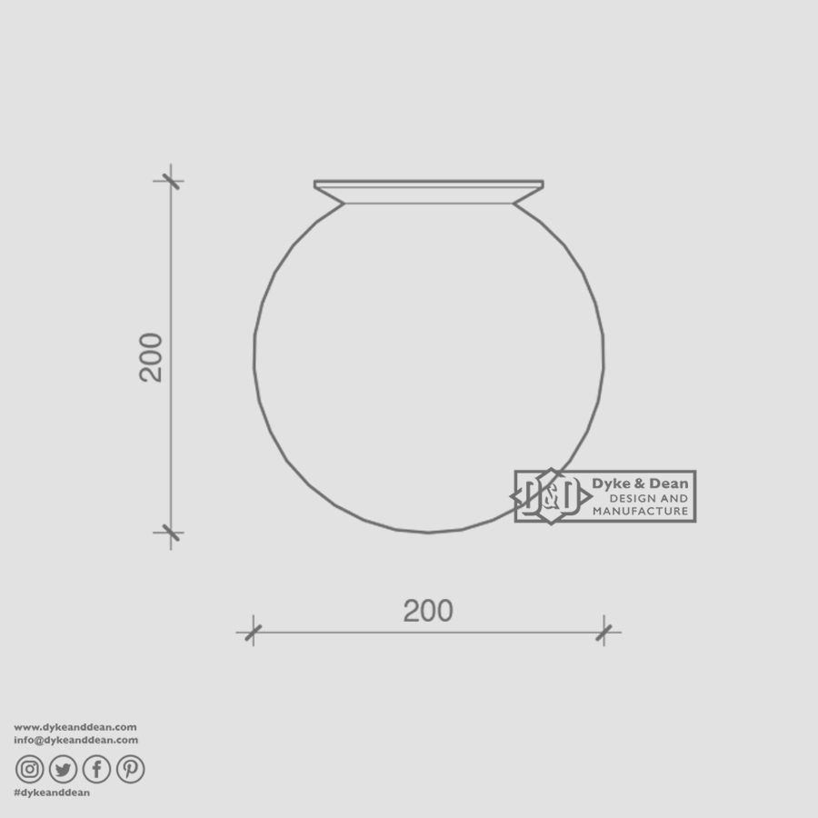 SPHERE LAMP WHITE BASE 200mm - DYKE & DEAN