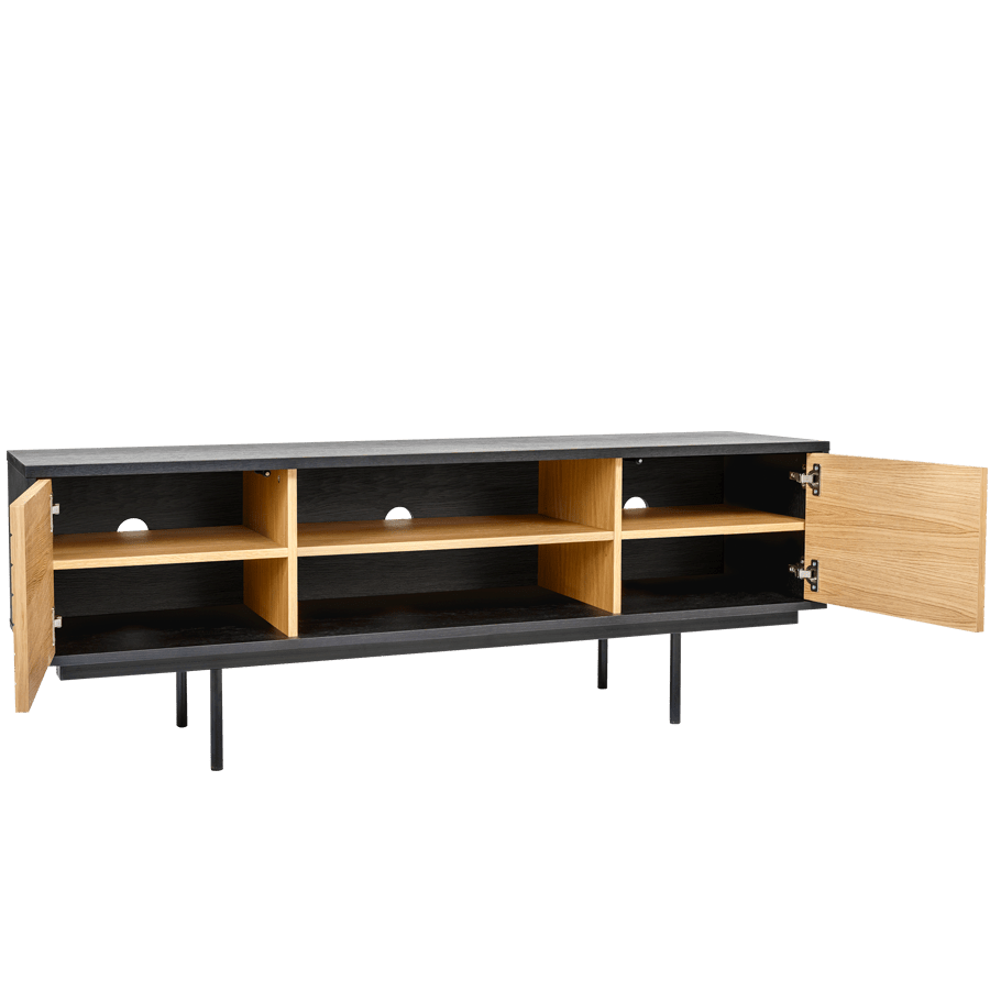 STRIPE BLACK TV SIDEBOARD OAK - DYKE & DEAN