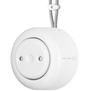 SURFACE PORCELAIN JUNCTION BOX WHITE BRASS SCREWS - DYKE & DEAN