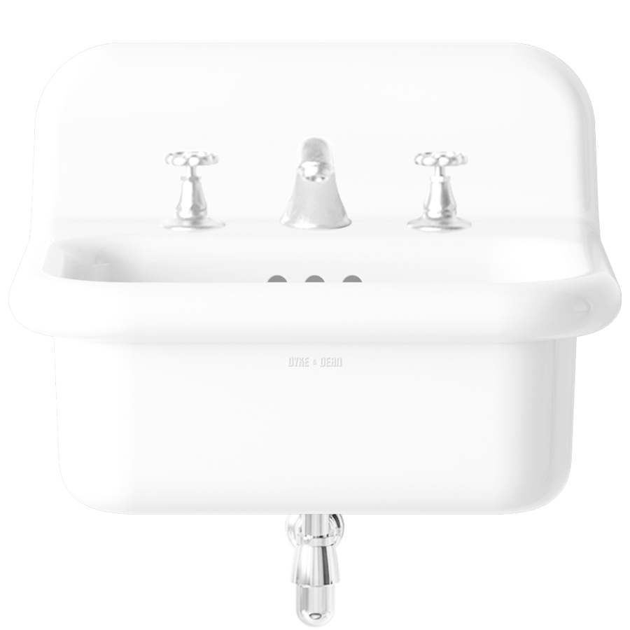 TRUE LITE CERAMIC MOUNTED SMALL SINK WHITE - DYKE & DEAN