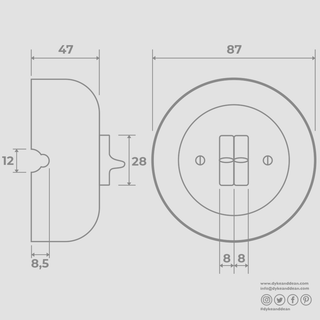 WOODEN PORCELAIN SURFACE MOUNTED NUCLEUS DOUBLE TOGGLE SWITCH - DYKE & DEAN