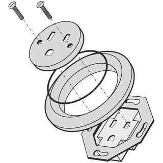 PORCELAIN WALL SOCKET GREY USA 15 AMP - PORCELAIN WALL SOCKETS - DYKE & DEAN  - Homewares | Lighting | Modern Home Furnishings