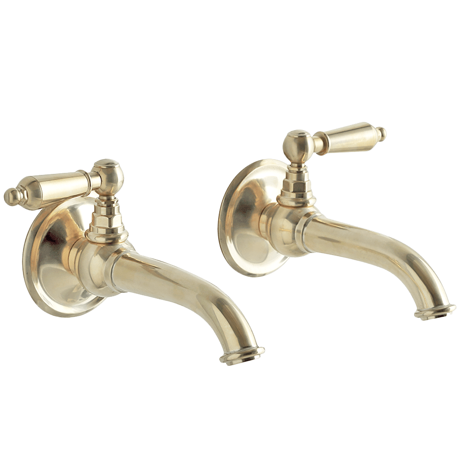 BASIN TWIN METAL LEVER HANDLE TAPS - DYKE & DEAN