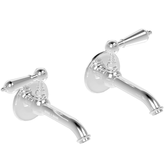 BASIN TWIN METAL LEVER HANDLE TAPS - DYKE & DEAN