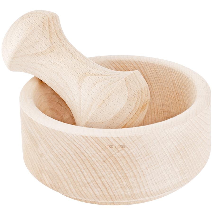 BEECHWOOD MORTAR WITH PESTLE - DYKE & DEAN