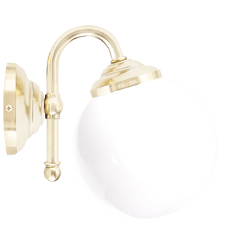 BISTRO OPAL GLOBE WALL LIGHT BRASS - DYKE & DEAN