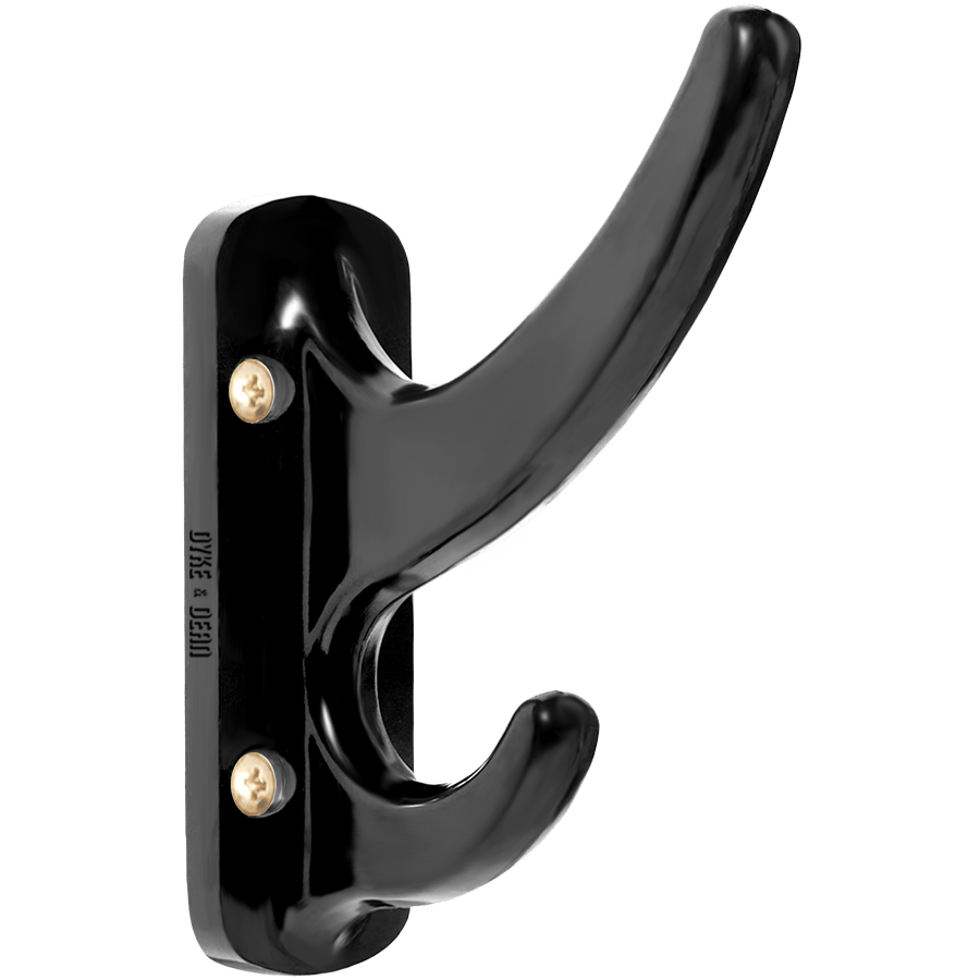 BLACK BAKELITE DOUBLE WALL COAT HOOK - DYKE & DEAN