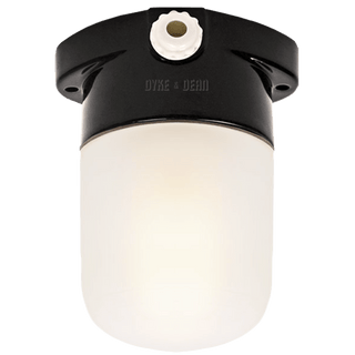 BLACK CERAMIC MOUNTED WALL LIGHT FROSTED E27 - DYKE & DEAN