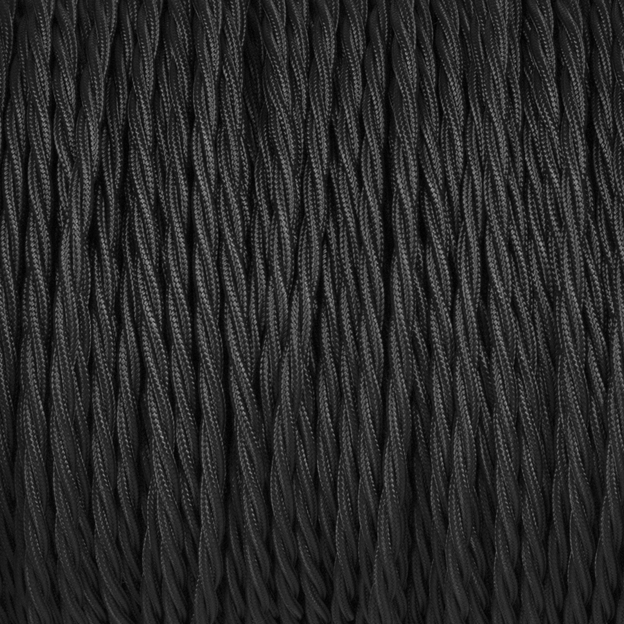 BLACK TWISTED FABRIC CABLE - FABRIC CABLE - DYKE & DEAN  - Homewares | Lighting | Modern Home Furnishings