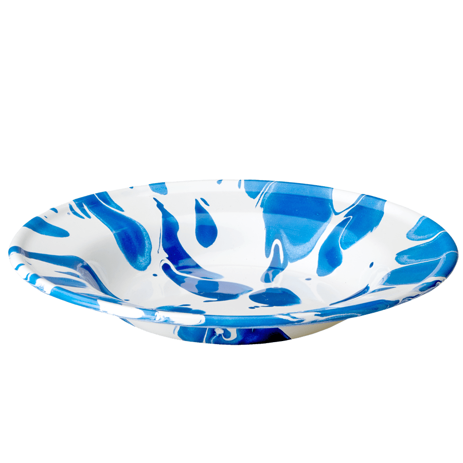 BLUE & WHITE SLIP ENAMELWARE SALAD PLATE - KITCHENWARE - DYKE & DEAN  - Homewares | Lighting | Modern Home Furnishings