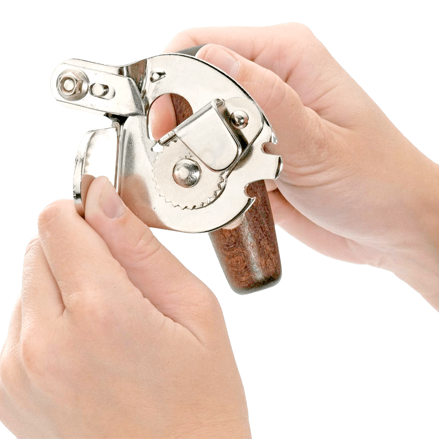 CAN OPENER WITH WOODEN HANDLE - DYKE & DEAN