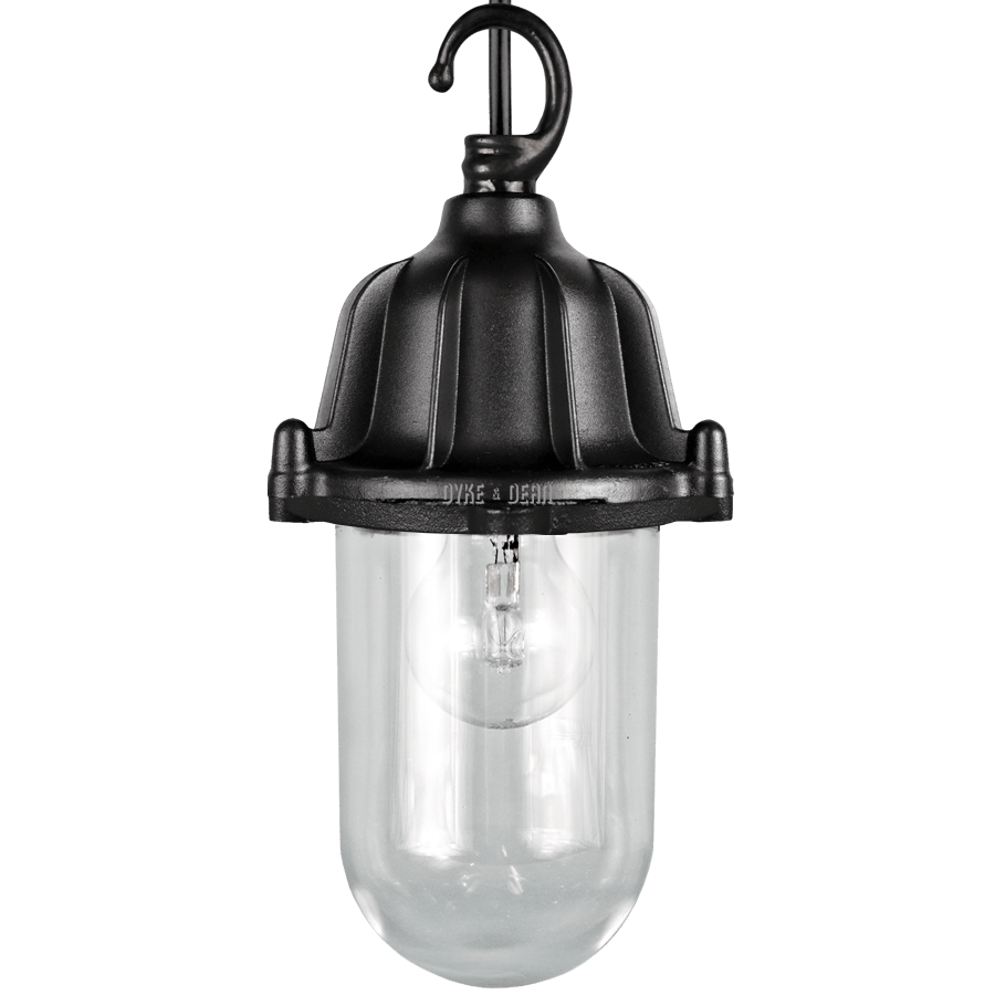 CAST LANTERN PENDANT BLACK BRASS CABLE GLAND - DYKE & DEAN