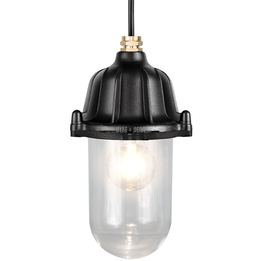 CAST LANTERN PENDANT BLACK BRASS CABLE GLAND - DYKE & DEAN