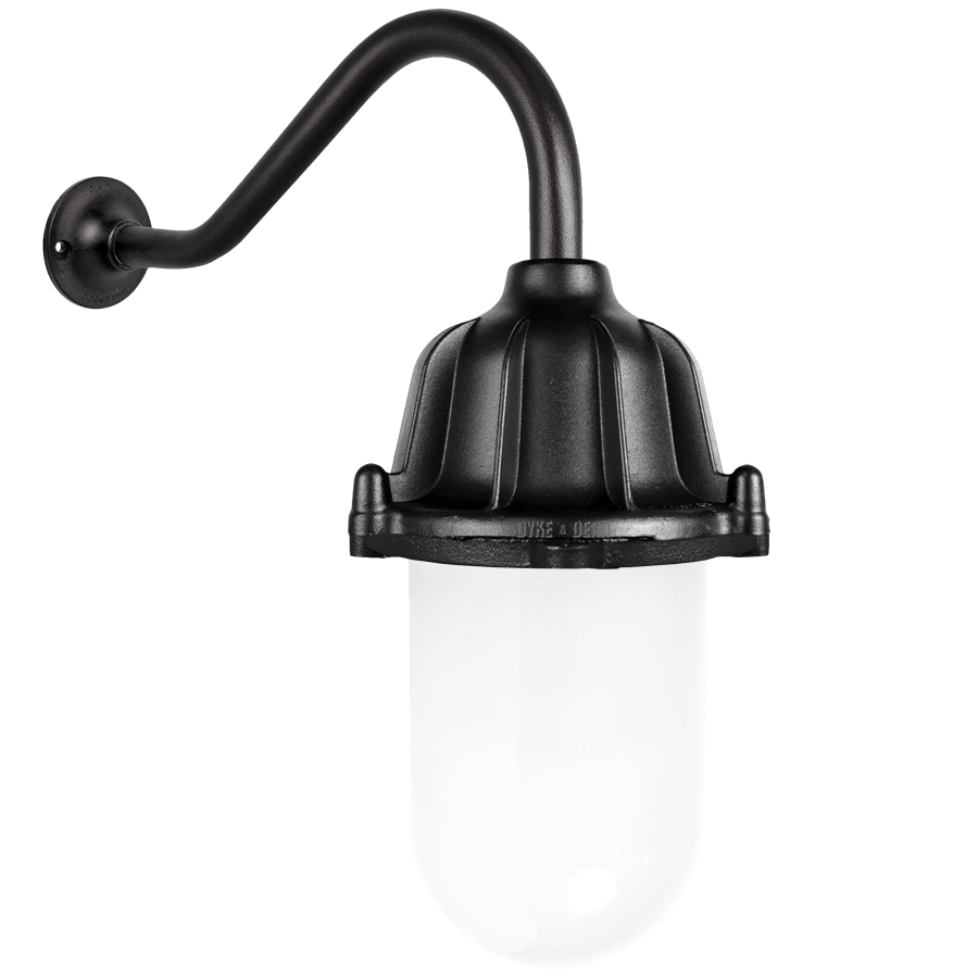 CAST SWAN NECK LANTERN FROSTED BLACK - DYKE & DEAN