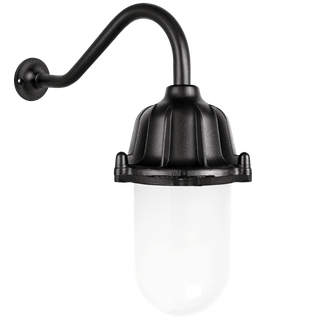 CAST SWAN NECK LANTERN FROSTED BLACK - DYKE & DEAN
