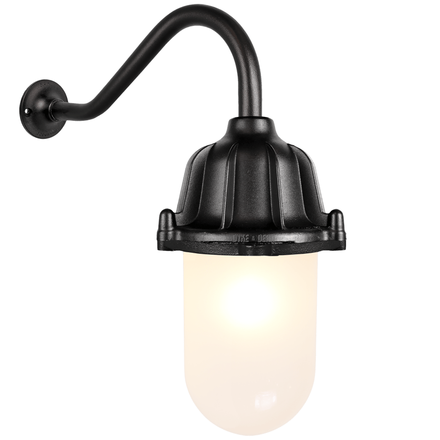 CAST SWAN NECK LANTERN FROSTED BLACK - DYKE & DEAN