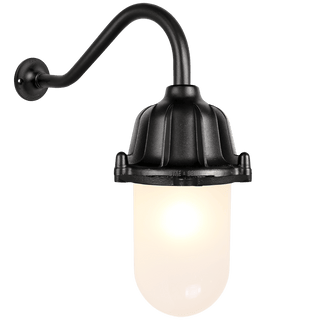 CAST SWAN NECK LANTERN FROSTED BLACK - DYKE & DEAN