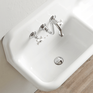 CERAMIC MOUNTED DOUBLE SINK WHITE - DYKE & DEAN