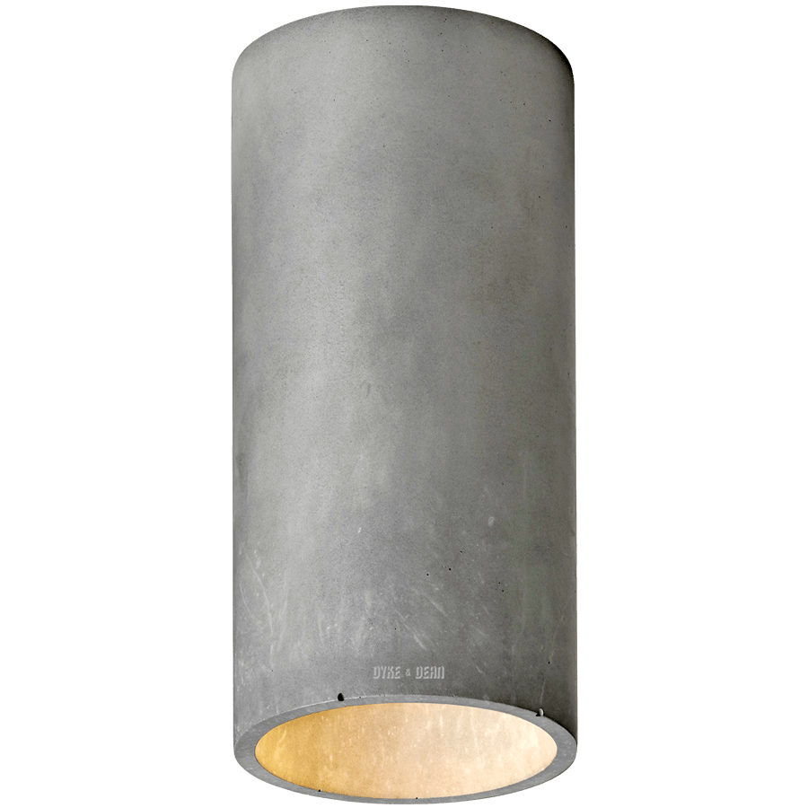 CONCRETE CYLINDER CEILING LIGHT DARK GREY - DYKE & DEAN