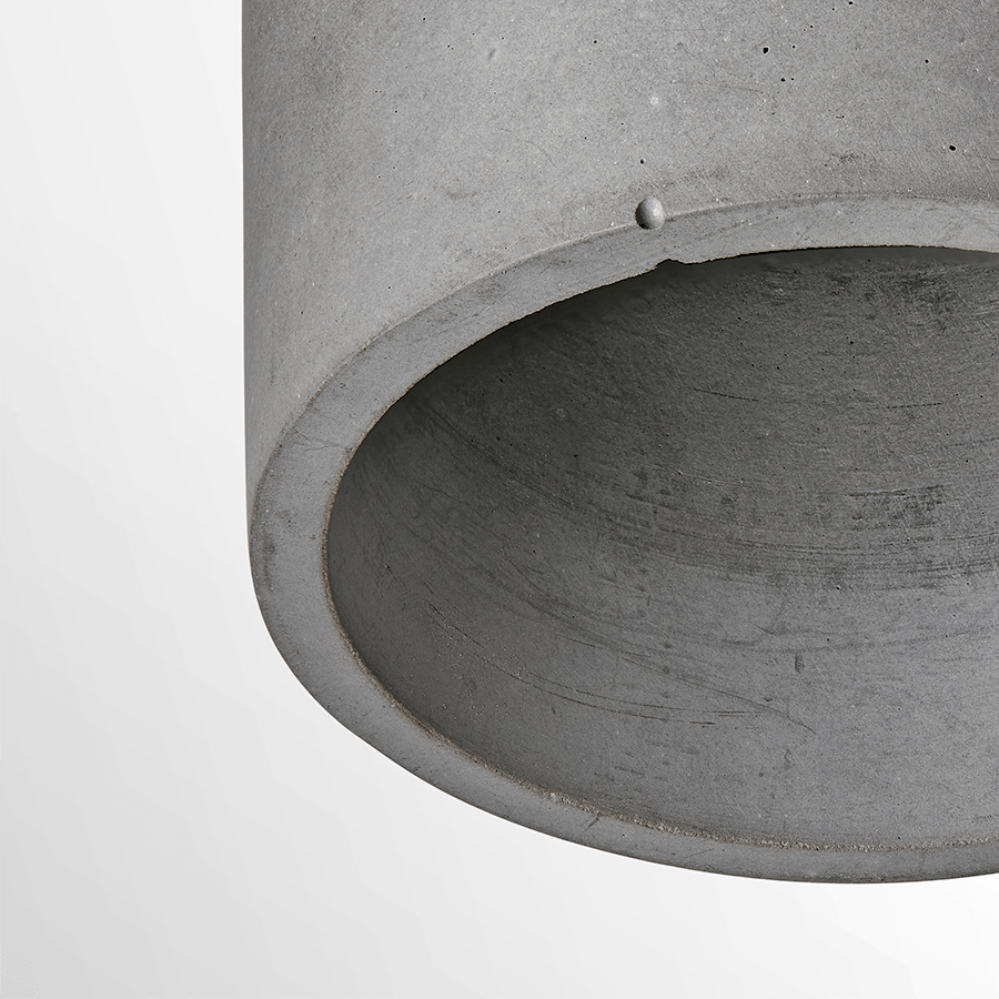 CONCRETE CYLINDER CEILING LIGHT DARK GREY - DYKE & DEAN