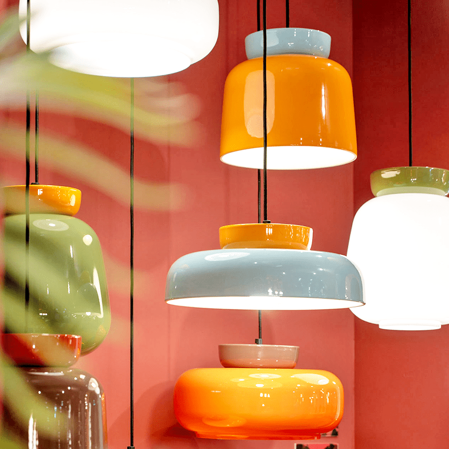 CORCOVADO CERAMIC GLASS PENDANT SHADE LAMP - DYKE & DEAN