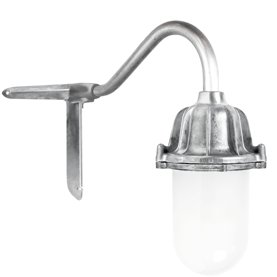 CORNER SWAN NECK LANTERN FROSTED GLASS - DYKE & DEAN