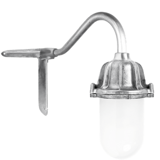 CORNER SWAN NECK LANTERN FROSTED GLASS - DYKE & DEAN