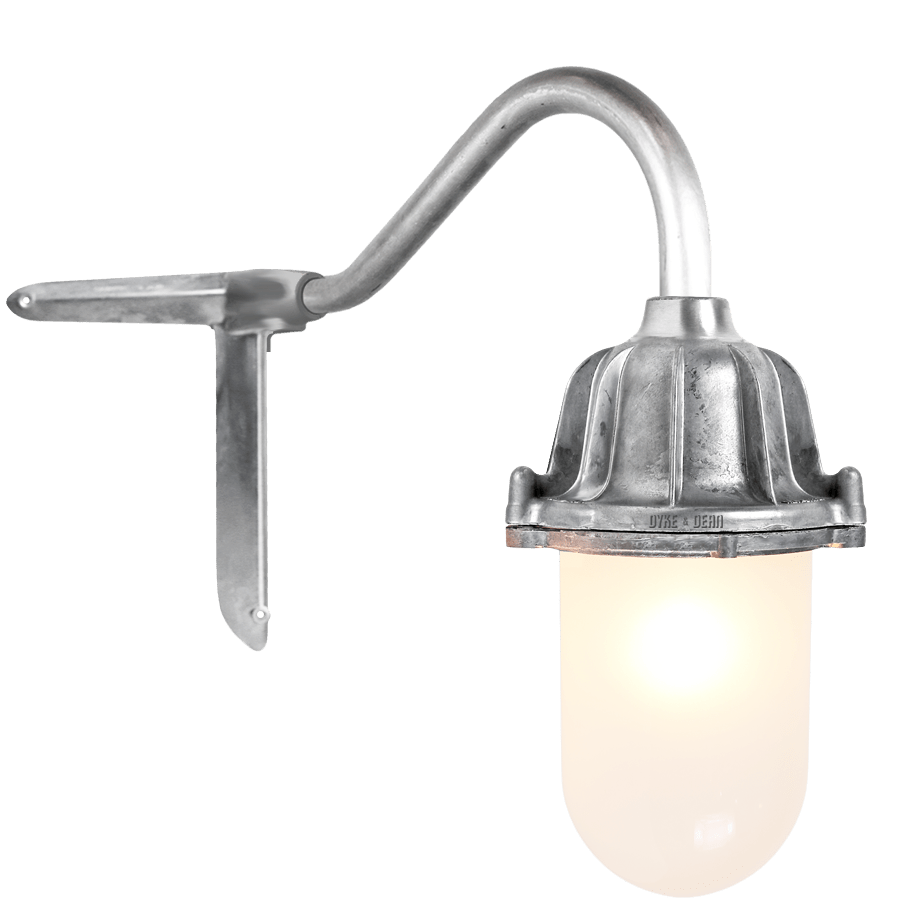 CORNER SWAN NECK LANTERN FROSTED GLASS - DYKE & DEAN