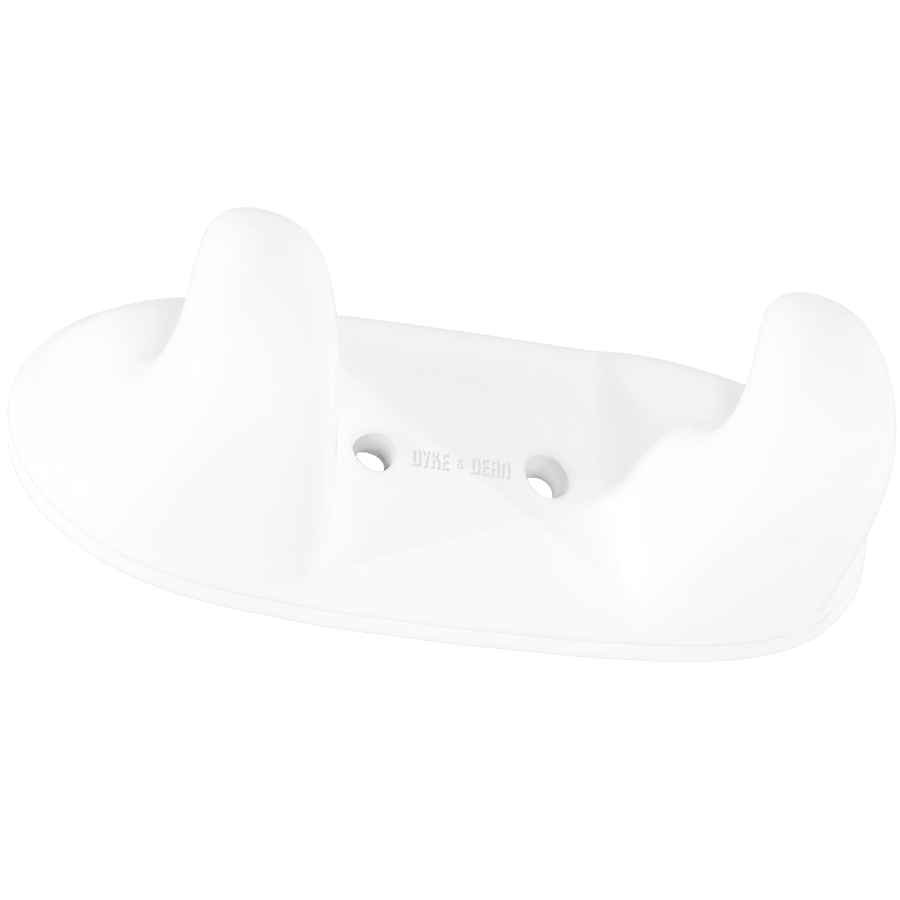 DOUBLE PORCELAIN HOOK PLATE WHITE - DYKE & DEAN