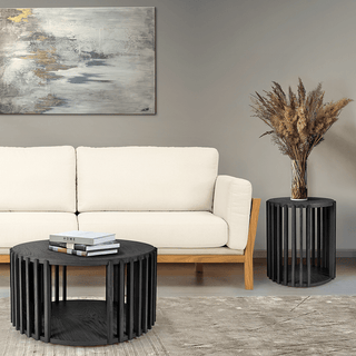 DRUM COFFEE TABLE BLACK OAK - DYKE & DEAN