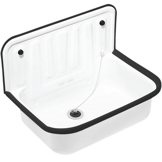 DYKE & DEAN ENAMEL BUCKET SINK BLACK RIM - DYKE & DEAN