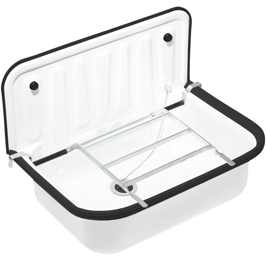 DYKE & DEAN ENAMEL BUCKET SINK BLACK RIM - DYKE & DEAN