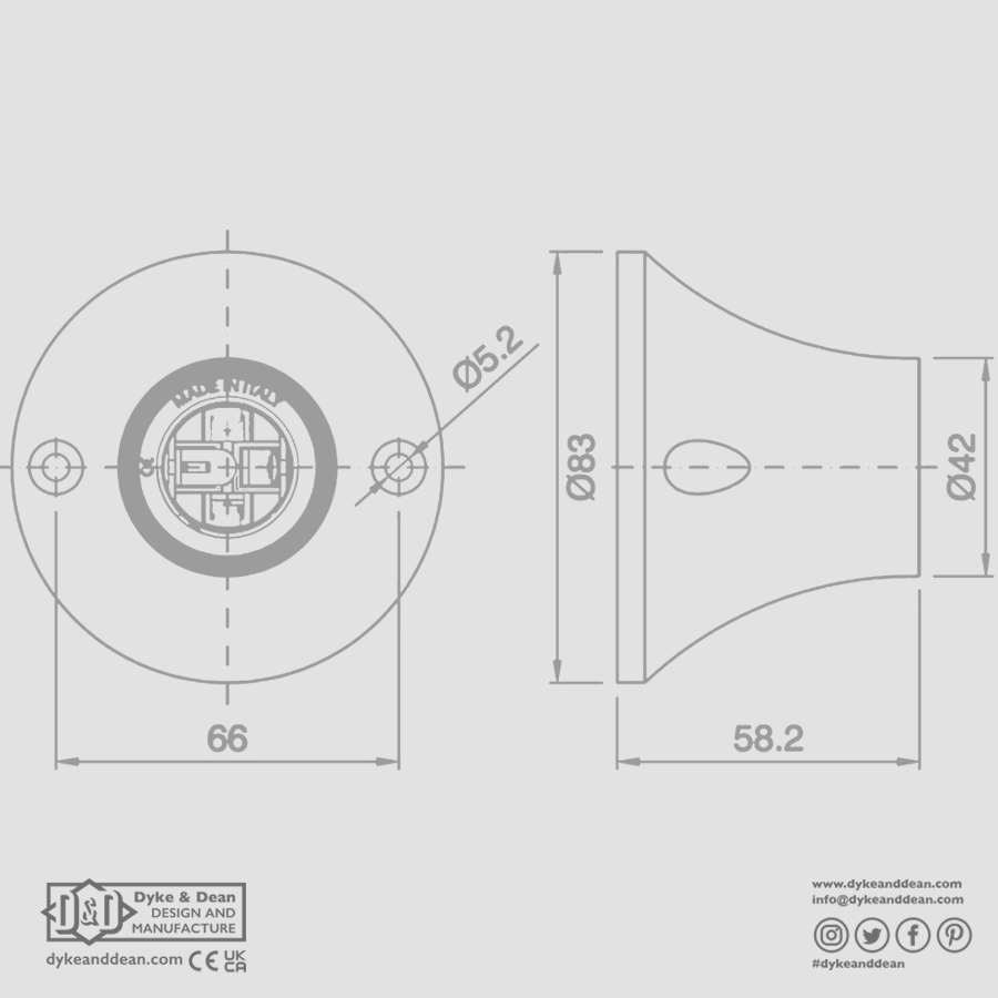 E27 BLACK WALL LAMP HOLDER - DYKE & DEAN