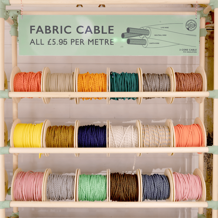 ELEPHANT GREY TWISTED FABRIC CABLE - DYKE & DEAN