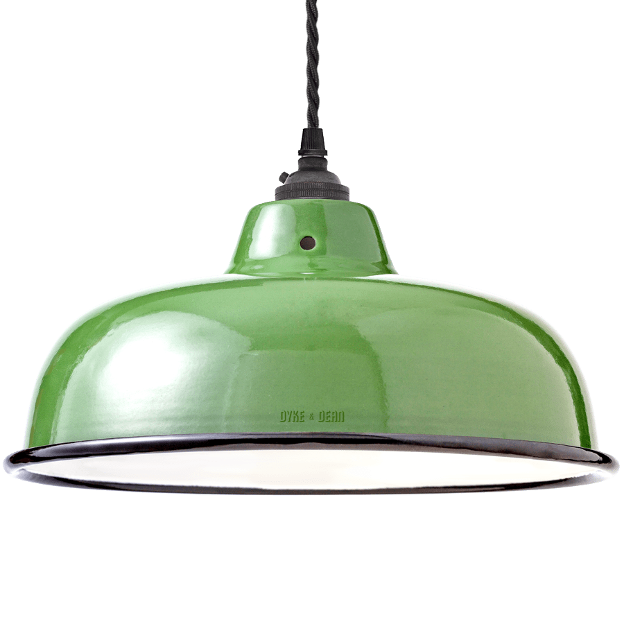 ENAMEL GREEN NECK VENT SHADE - DYKE & DEAN