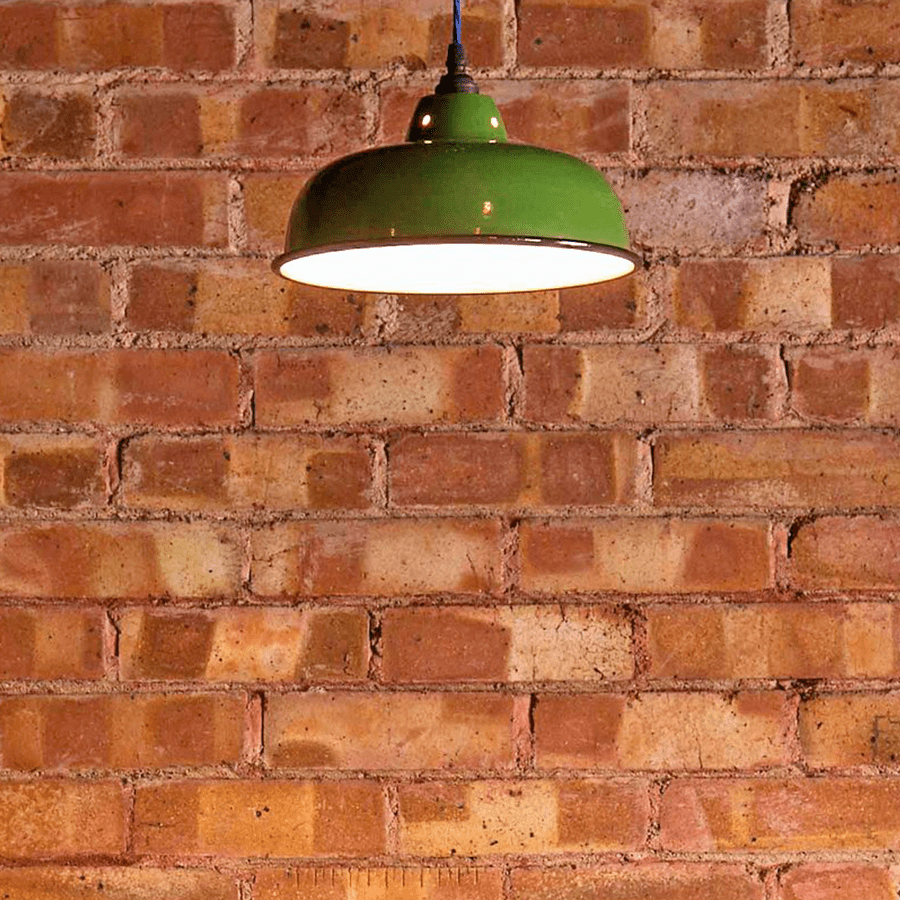 ENAMEL GREEN NECK VENT SHADE - DYKE & DEAN