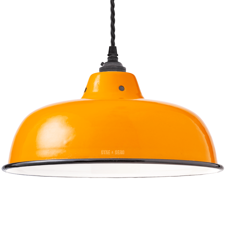 ENAMEL ORANGE NECK VENT SHADE - DYKE & DEAN