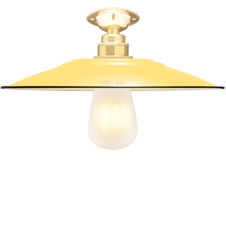 FIXED FLAT CUSTARD ENAMEL SHADE - DYKE & DEAN