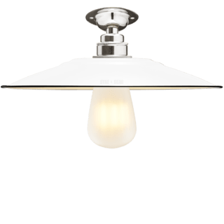 FIXED FLAT WHITE ENAMEL SHADE - DYKE & DEAN