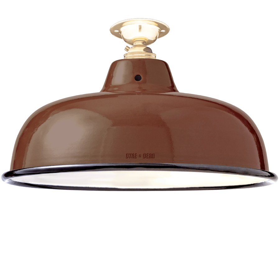 FIXED NECK VENT BROWN ENAMEL SHADE - DYKE & DEAN