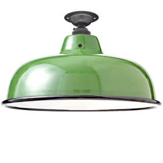 FIXED NECK VENT GREEN ENAMEL SHADE - DYKE & DEAN