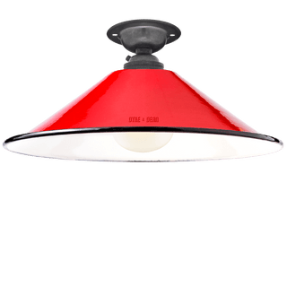 FIXED SMALL RED ENAMEL CONE SHADE - DYKE & DEAN