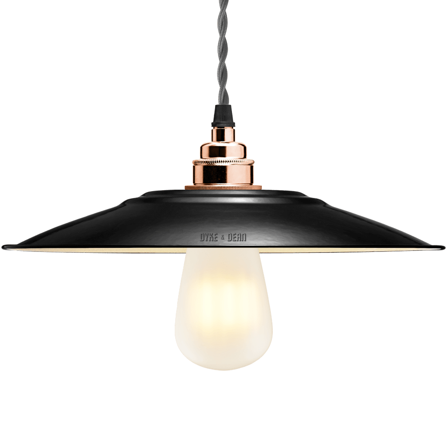 FLAT BLACK ENAMEL SHADE - DYKE & DEAN