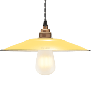 FLAT CUSTARD ENAMEL SHADE - DYKE & DEAN