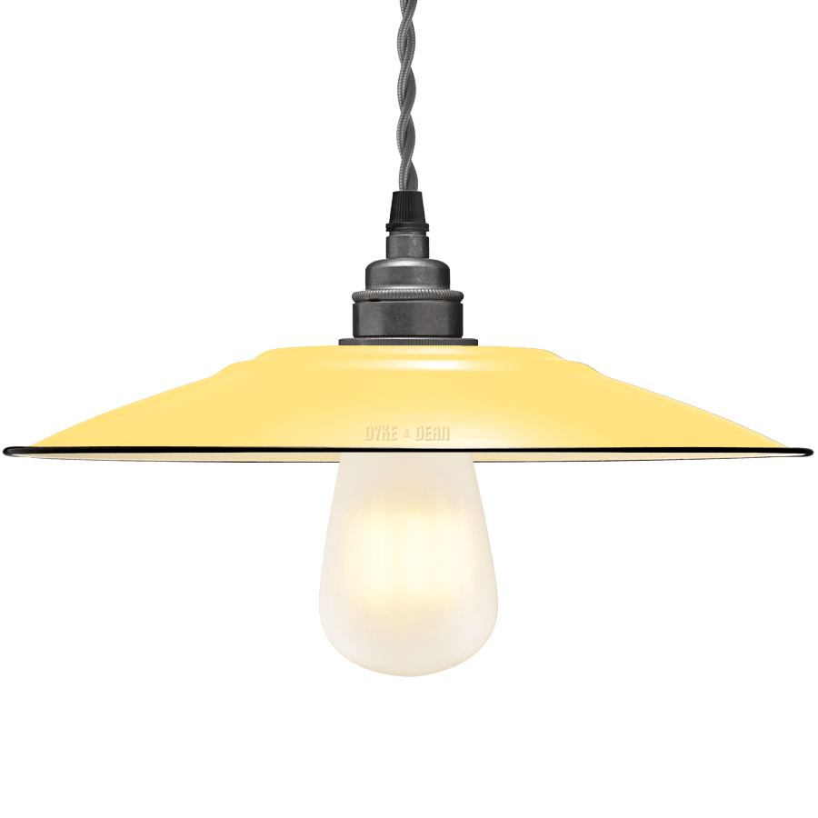 FLAT CUSTARD ENAMEL SHADE - DYKE & DEAN