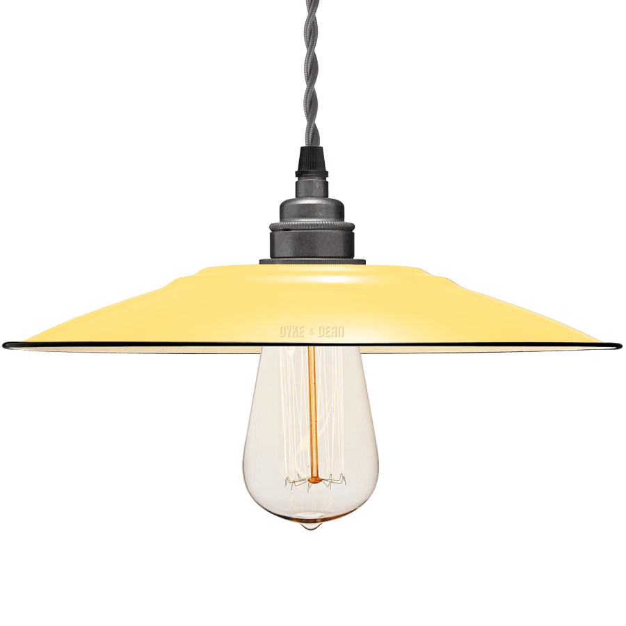 FLAT CUSTARD ENAMEL SHADE - DYKE & DEAN