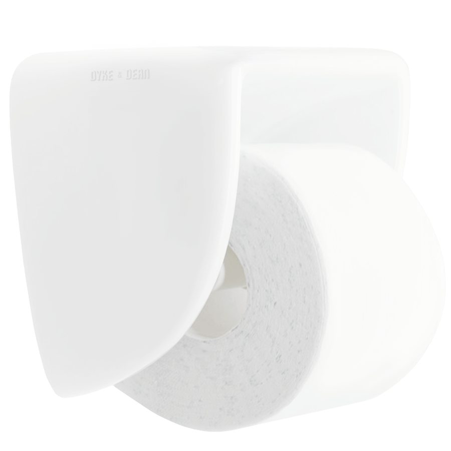 FLAT TOP PORCELAIN TOILET PAPER HOLDER - DYKE & DEAN