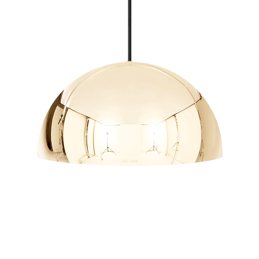 HEMISPHERE DOME PENDANT LIGHT BRASS 200MM - DYKE & DEAN